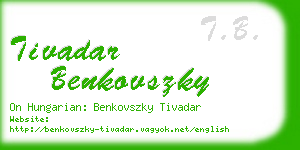 tivadar benkovszky business card